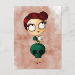 Spooky girl with Opossum Postcard