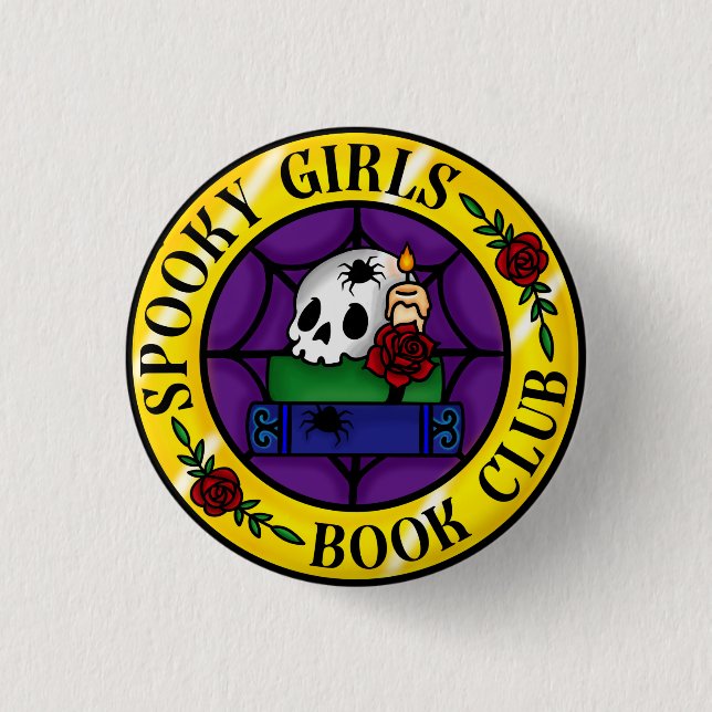 Spooky Girls Book Club Badge Button (Front)