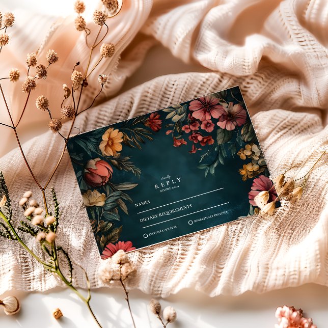 Spooky Glam Wedding RSVP Card (Creator Uploaded)