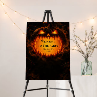 Spooky Glow Halloween Party Welcome Sign