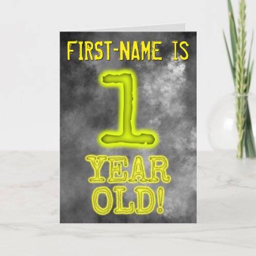 Spooky Glowing Aura Look 1 YEAR OLD  Name Card