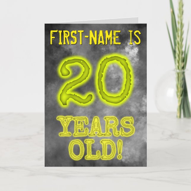 Spooky Glowing Aura Look "20 YEARS OLD!" + Name Card (Front)