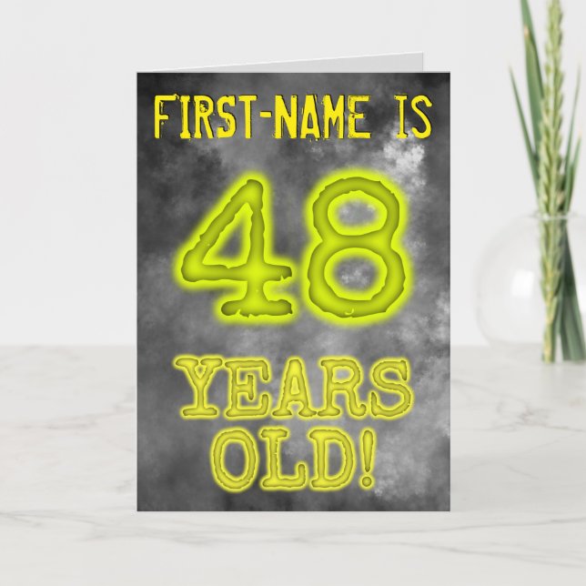 Spooky Glowing Aura Look "48 YEARS OLD!" + Name Card (Front)