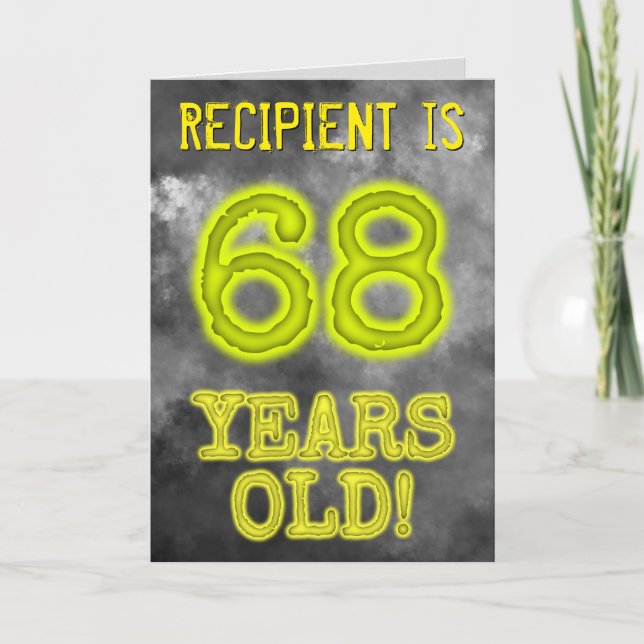 Spooky Glowing Aura Look "68 YEARS OLD!" + Name Card (Front)