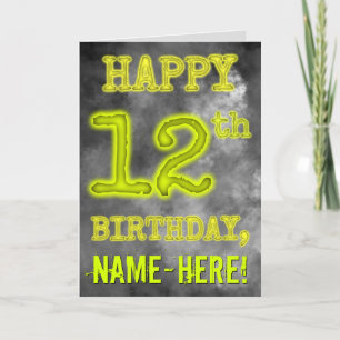 Spooky Glowing Aura Look "HAPPY 12th BIRTHDAY" Card