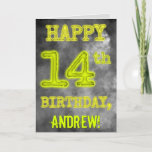 [ Thumbnail: Spooky Glowing Aura Look "Happy 14th Birthday" Card ]