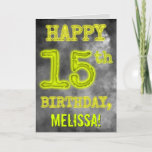 [ Thumbnail: Spooky Glowing Aura Look "Happy 15th Birthday" Card ]