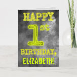[ Thumbnail: Spooky Glowing Aura Look "Happy 1st Birthday" Card ]