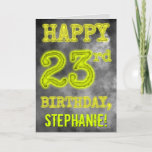 [ Thumbnail: Spooky Glowing Aura Look "Happy 23rd Birthday" Card ]