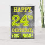 [ Thumbnail: Spooky Glowing Aura Look "Happy 24th Birthday" Card ]