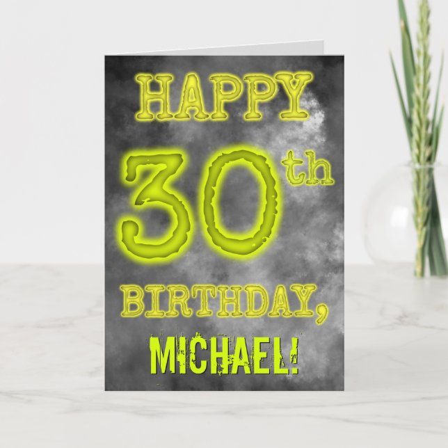 Spooky Glowing Aura Look "HAPPY 30th BIRTHDAY" Card (Front)