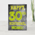 [ Thumbnail: Spooky Glowing Aura Look "Happy 30th Birthday" Card ]
