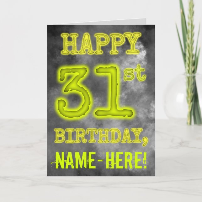 Spooky Glowing Aura Look "HAPPY 31st BIRTHDAY" Card (Front)