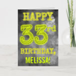 [ Thumbnail: Spooky Glowing Aura Look "Happy 33rd Birthday" Card ]