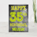 [ Thumbnail: Spooky Glowing Aura Look "Happy 35th Birthday" Card ]