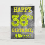 [ Thumbnail: Spooky Glowing Aura Look "Happy 36th Birthday" Card ]