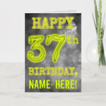 [ Thumbnail: Spooky Glowing Aura Look "Happy 37th Birthday" Card ]
