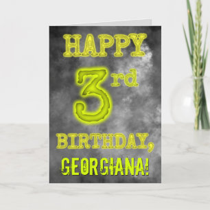 Spooky Glowing Aura Look "HAPPY 3rd BIRTHDAY" Card