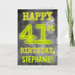 [ Thumbnail: Spooky Glowing Aura Look "Happy 41st Birthday" Card ]