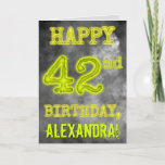[ Thumbnail: Spooky Glowing Aura Look "Happy 42nd Birthday" Card ]