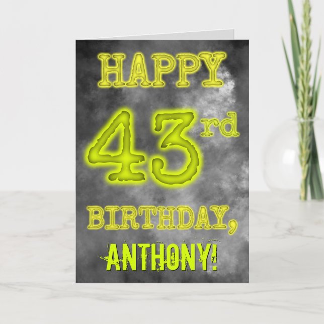 Spooky Glowing Aura Look "HAPPY 43rd BIRTHDAY" Card (Front)
