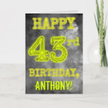 [ Thumbnail: Spooky Glowing Aura Look "Happy 43rd Birthday" Card ]