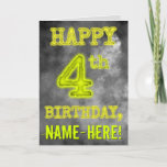 [ Thumbnail: Spooky Glowing Aura Look "Happy 4th Birthday" Card ]