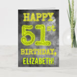 [ Thumbnail: Spooky Glowing Aura Look "Happy 51st Birthday" Card ]