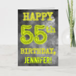 [ Thumbnail: Spooky Glowing Aura Look "Happy 55th Birthday" Card ]