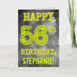 [ Thumbnail: Spooky Glowing Aura Look "Happy 56th Birthday" Card ]