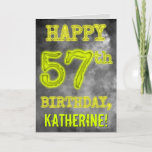 [ Thumbnail: Spooky Glowing Aura Look "Happy 57th Birthday" Card ]