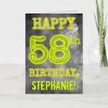 [ Thumbnail: Spooky Glowing Aura Look "Happy 58th Birthday" Card ]