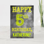 [ Thumbnail: Spooky Glowing Aura Look "Happy 5th Birthday" Card ]