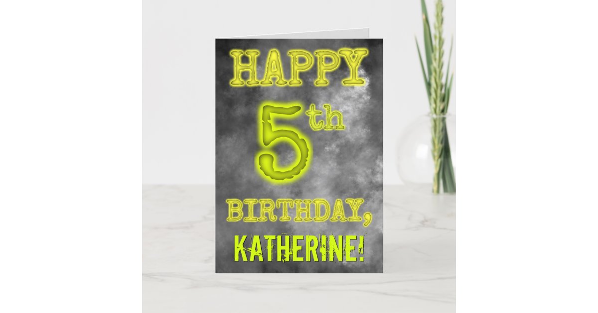 Spooky Glowing Aura Look Happy 5th Birthday Card Zazzle 6148