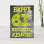 [ Thumbnail: Spooky Glowing Aura Look "Happy 61st Birthday" Card ]