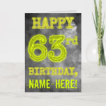 [ Thumbnail: Spooky Glowing Aura Look "Happy 63rd Birthday" Card ]