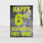 [ Thumbnail: Spooky Glowing Aura Look "Happy 6th Birthday" Card ]
