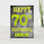 [ Thumbnail: Spooky Glowing Aura Look "Happy 70th Birthday" Card ]