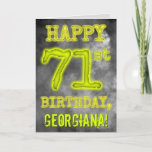 [ Thumbnail: Spooky Glowing Aura Look "Happy 71st Birthday" Card ]