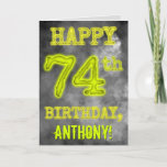 [ Thumbnail: Spooky Glowing Aura Look "Happy 74th Birthday" Card ]