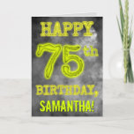 [ Thumbnail: Spooky Glowing Aura Look "Happy 75th Birthday" Card ]