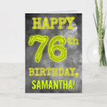 [ Thumbnail: Spooky Glowing Aura Look "Happy 76th Birthday" Card ]