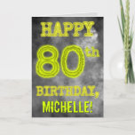 [ Thumbnail: Spooky Glowing Aura Look "Happy 80th Birthday" Card ]