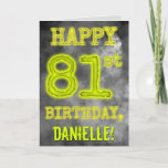 [ Thumbnail: Spooky Glowing Aura Look "Happy 81st Birthday" Card ]