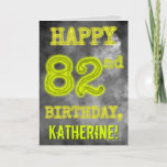 [ Thumbnail: Spooky Glowing Aura Look "Happy 82nd Birthday" Card ]