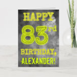 [ Thumbnail: Spooky Glowing Aura Look "Happy 83rd Birthday" Card ]