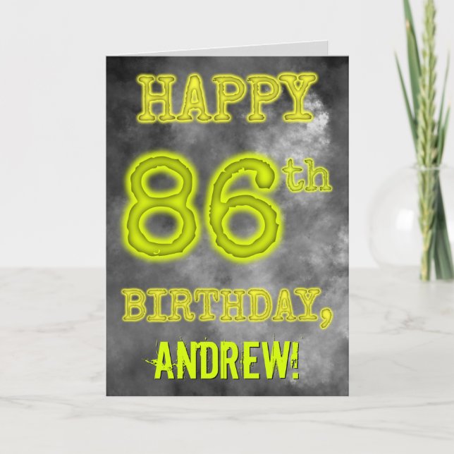 Spooky Glowing Aura Look "HAPPY 86th BIRTHDAY" Card (Front)