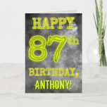 [ Thumbnail: Spooky Glowing Aura Look "Happy 87th Birthday" Card ]