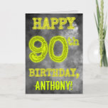 [ Thumbnail: Spooky Glowing Aura Look "Happy 90th Birthday" Card ]