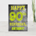 [ Thumbnail: Spooky Glowing Aura Look "Happy 90th Birthday" Card ]